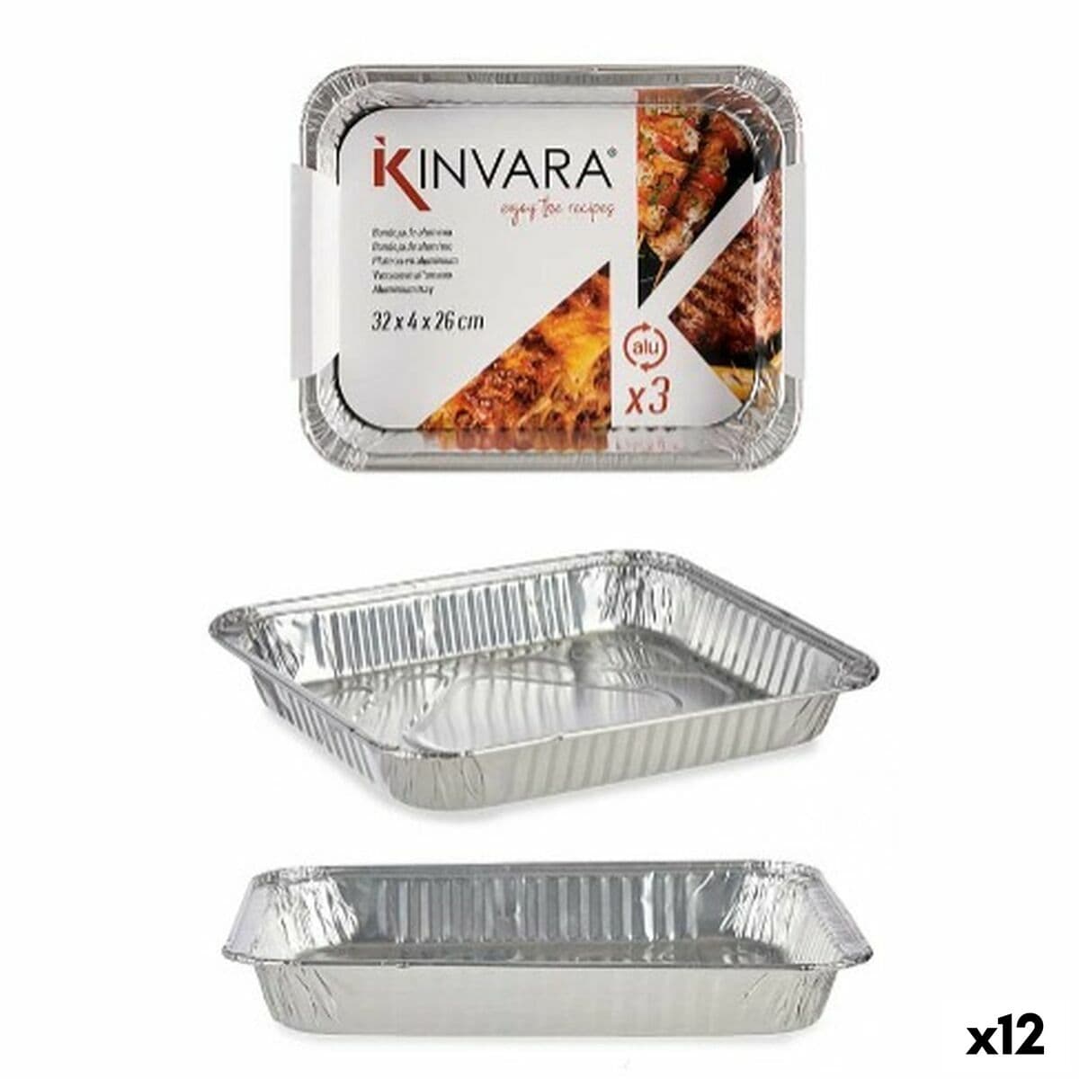 Juego de Bandejas Kinvara 12 Unidades 3 Piezas