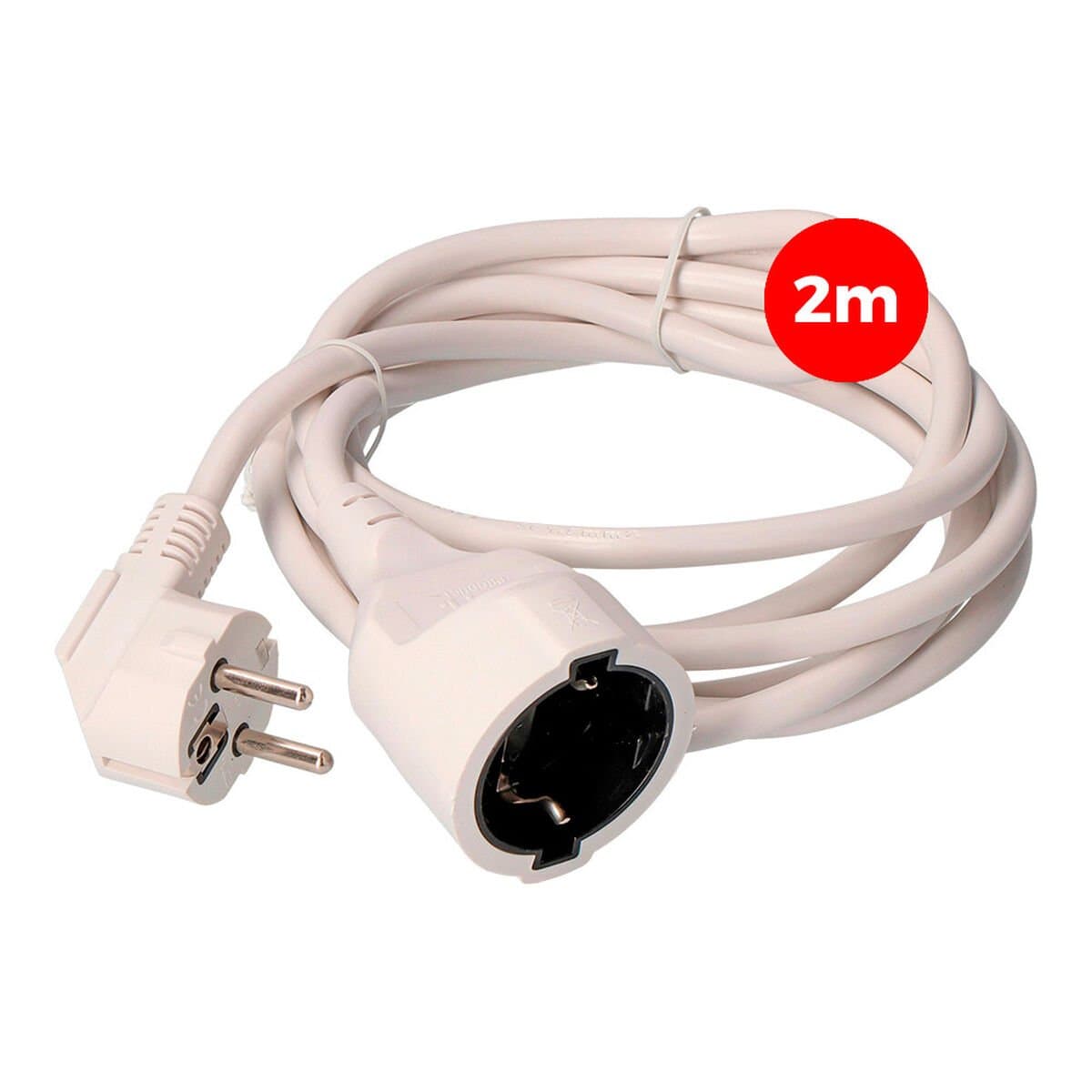Cable alargador EDM 23201 Blanco 2 m