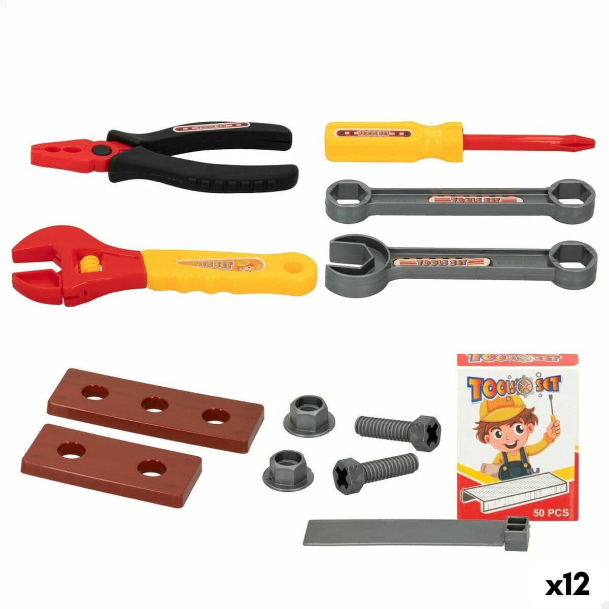 Herramientas de juguete Colorbaby 13 Piezas 6 x 1,5 x 17,5 cm 12 Unidades
