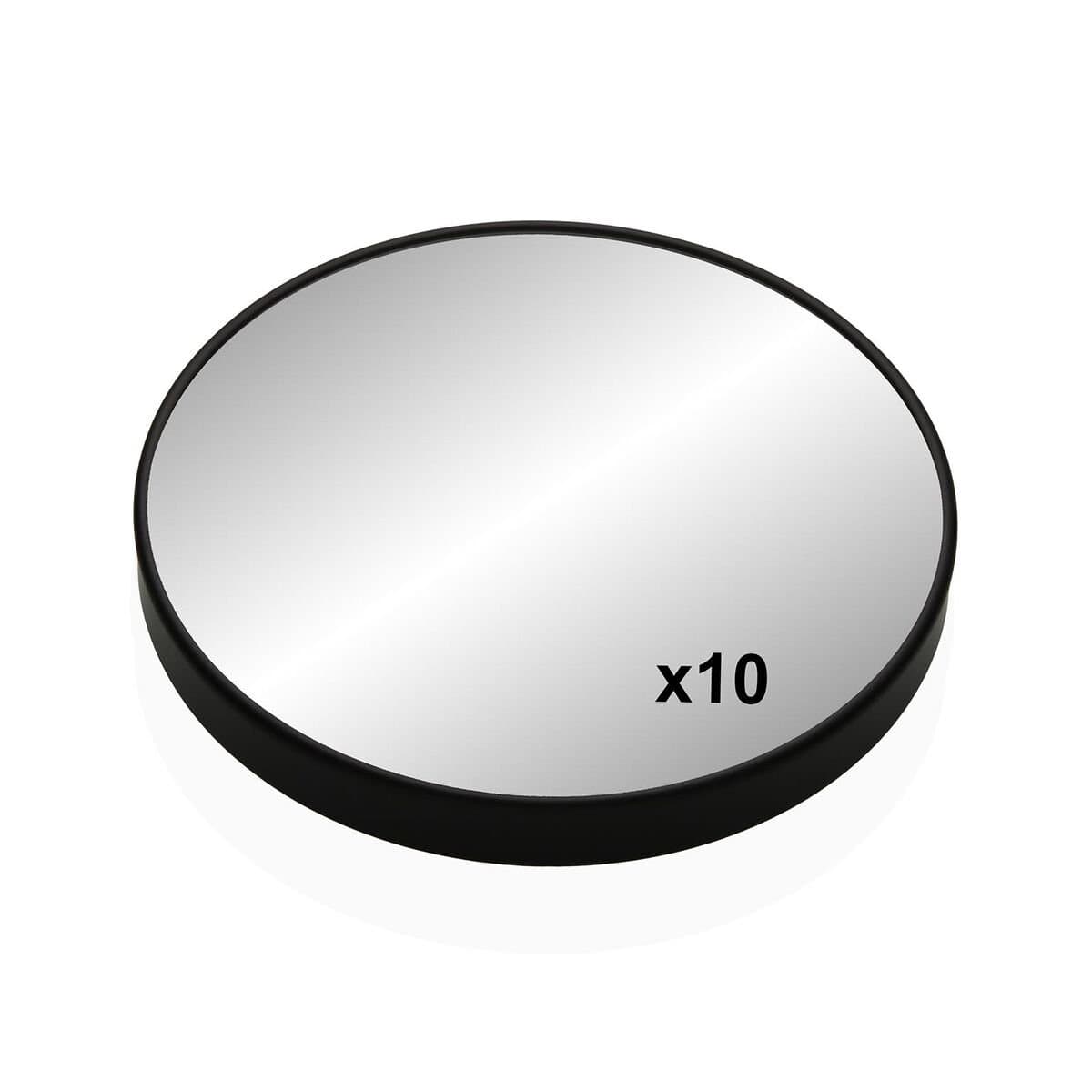 Espejo de Aumento Versa Negro Cristal Hierro Espejo 2,5 x 17 x 17 cm