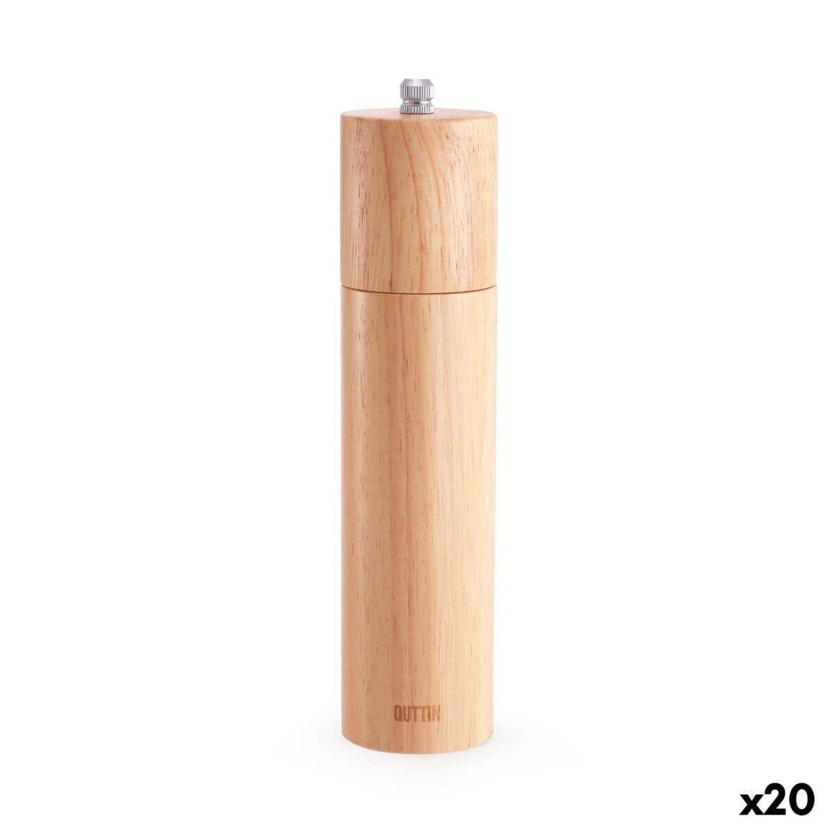 Molinillo de Pimienta Quttin Madera 5 x 5 x 20,5 cm (20 Unidades)