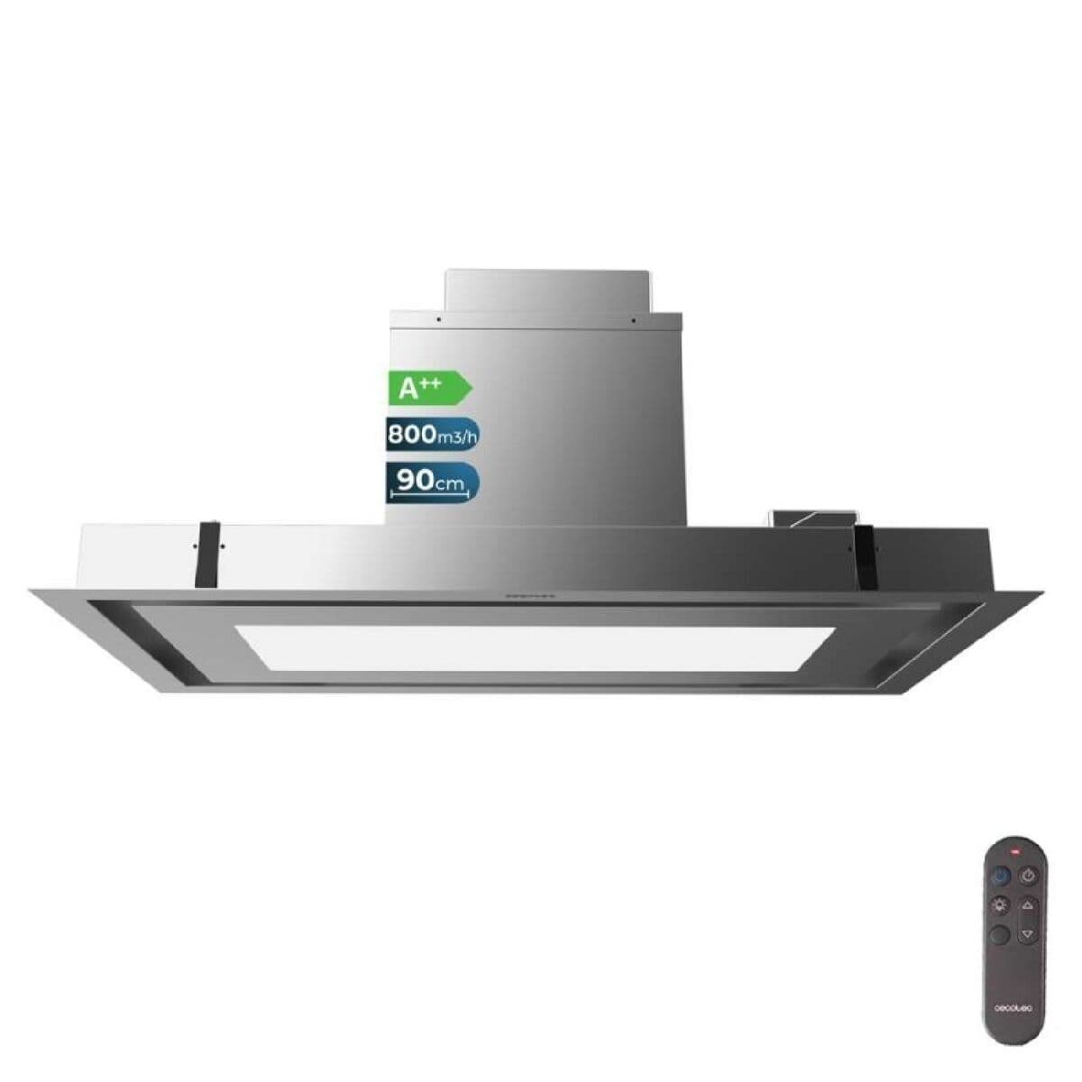 Cecotec Campana Convencional Integrable Bolero Flux TIR 908000 Inox A++ 90cm 800m³/h LED