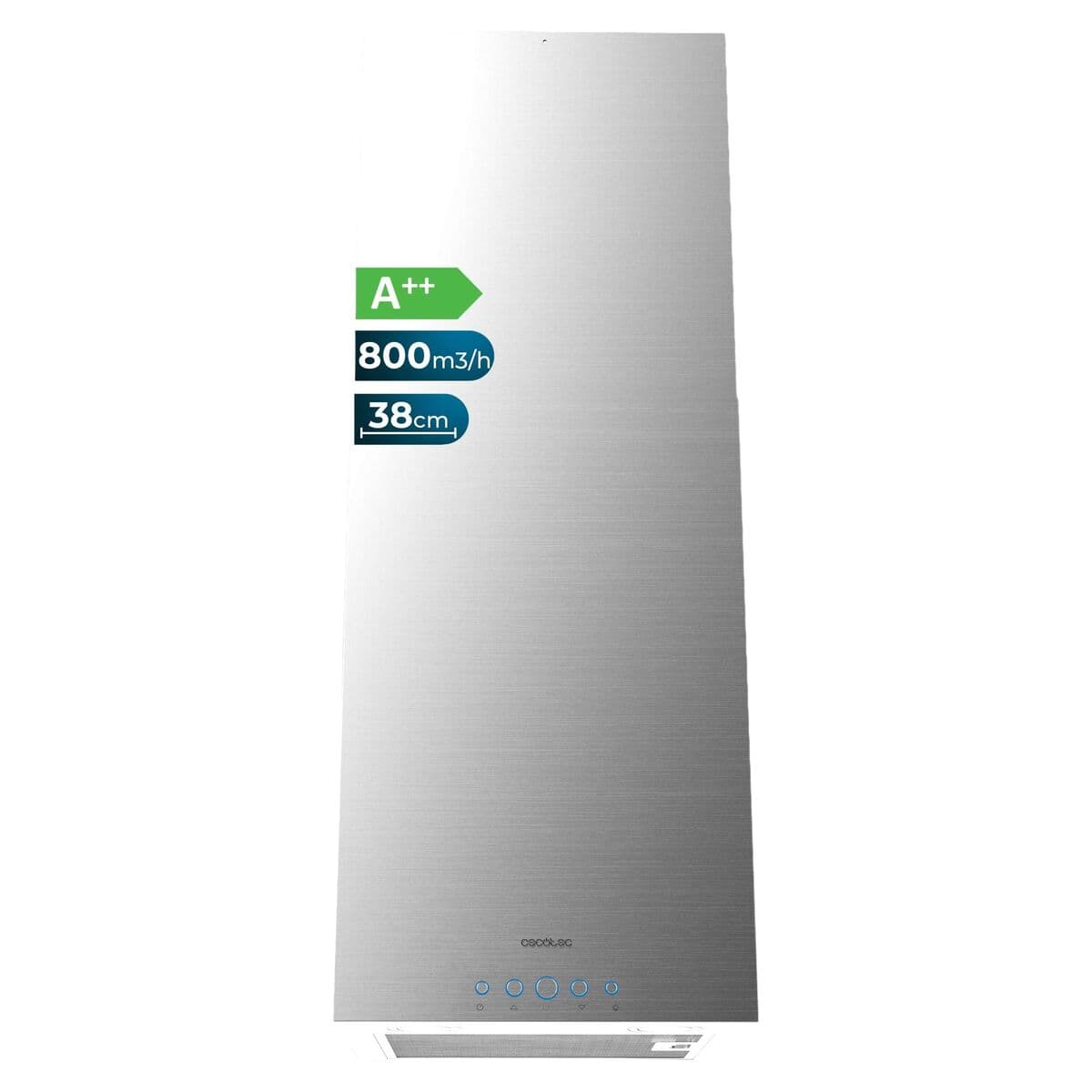 Cecotec Campana isla acero inox Bolero Flux ICT 388000 A++ 800m3/h LED 38cm táctil