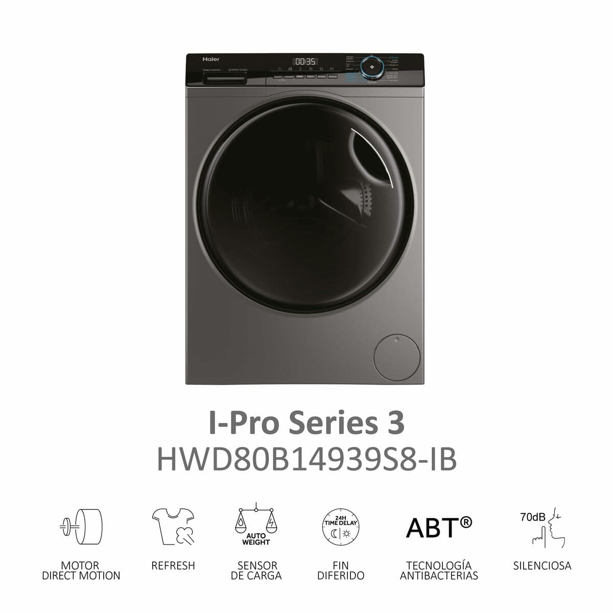 Bolsa de Lavado Haier HWD80B14939S8 Antracita