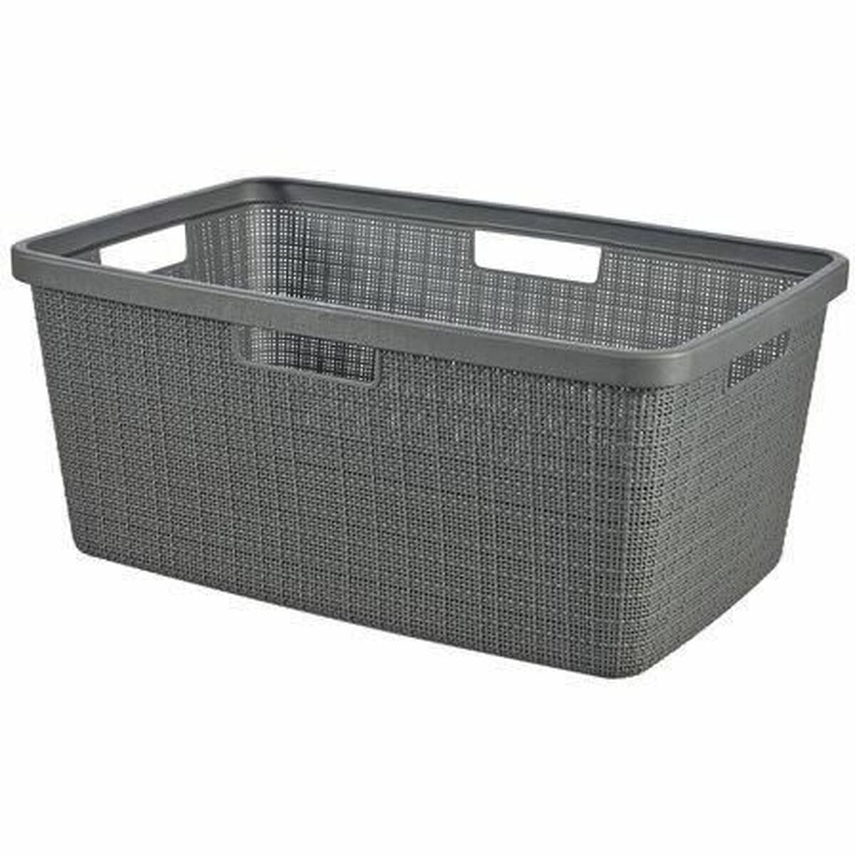 Cesta Multiusos Curver Gris oscuro Yute Plástico