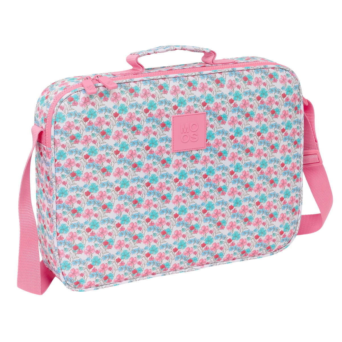 Cartera Escolar Moos Flores Multicolor 38 x 28 x 6 cm
