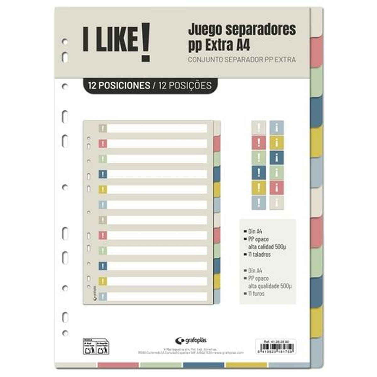 Separadores Grafoplas I Like Polipropileno
