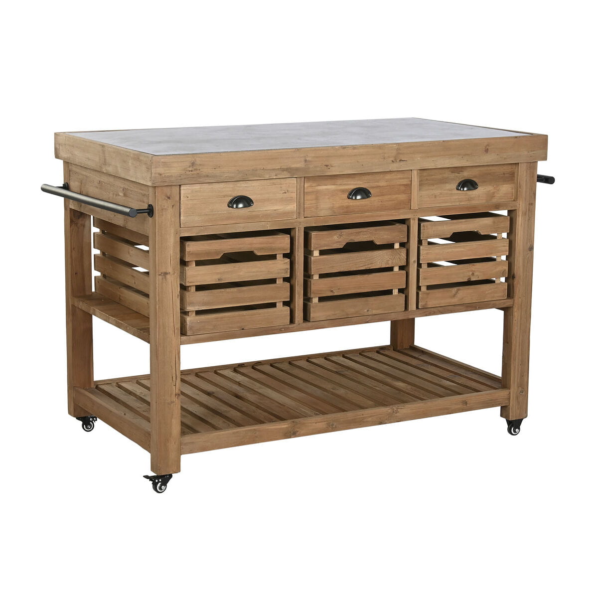 Mueble de cocina Home ESPRIT Negro Natural 142 x 75 x 96 cm