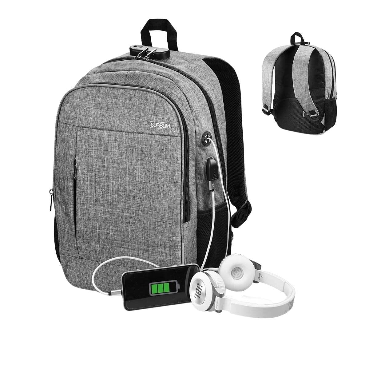 Mochila para Portátil y Tablet con Salida USB Subblim SUB-BP-1UL0001
