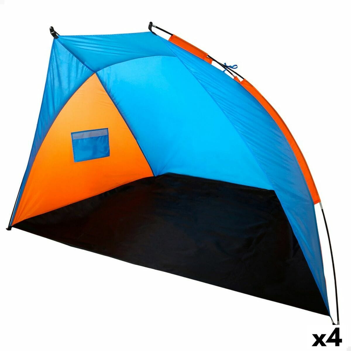 Paravientos Aktive 200 x 120 x 125 cm Azul Naranja (4 Unidades)