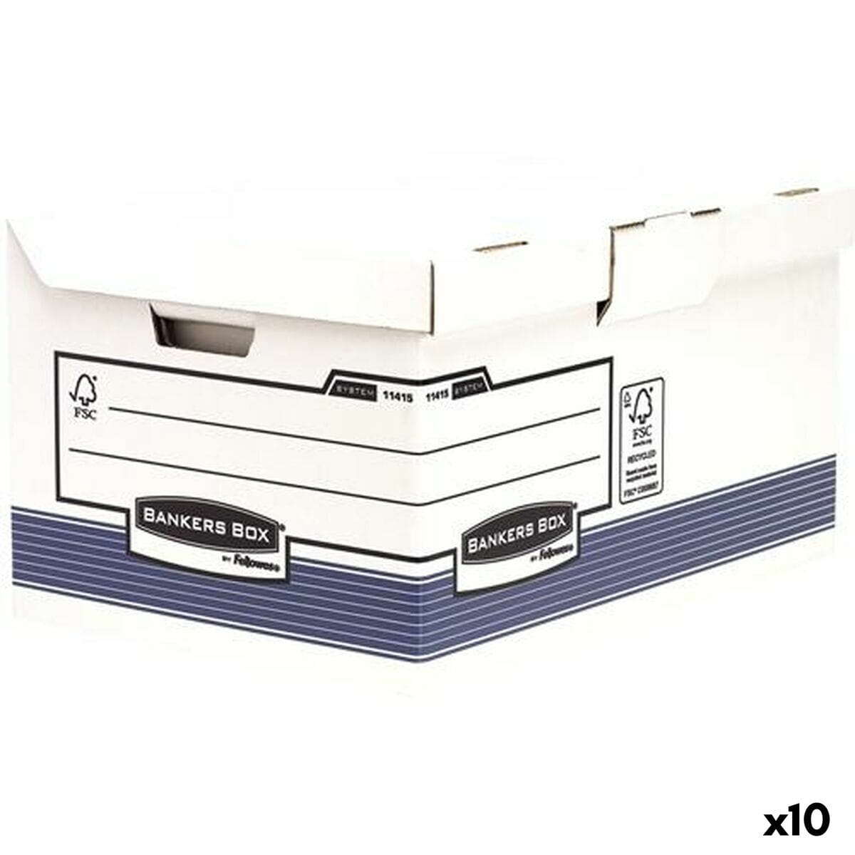 Caja de Archivo Fellowes Maxi Azul Blanco 31 x 39 x 56 cm 10 Unidades
