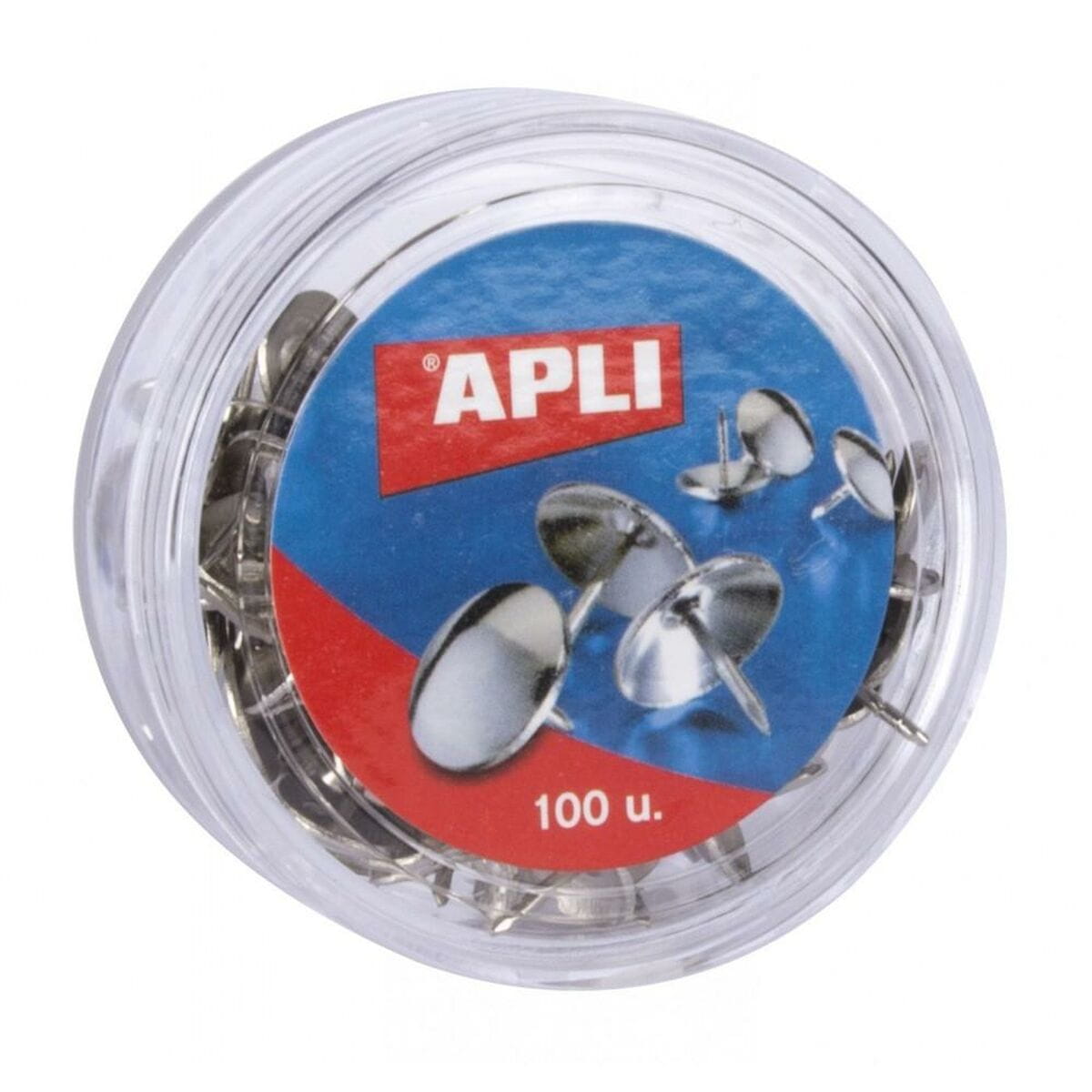Chinchetas Apli 100 Piezas Níquel 16 Piezas