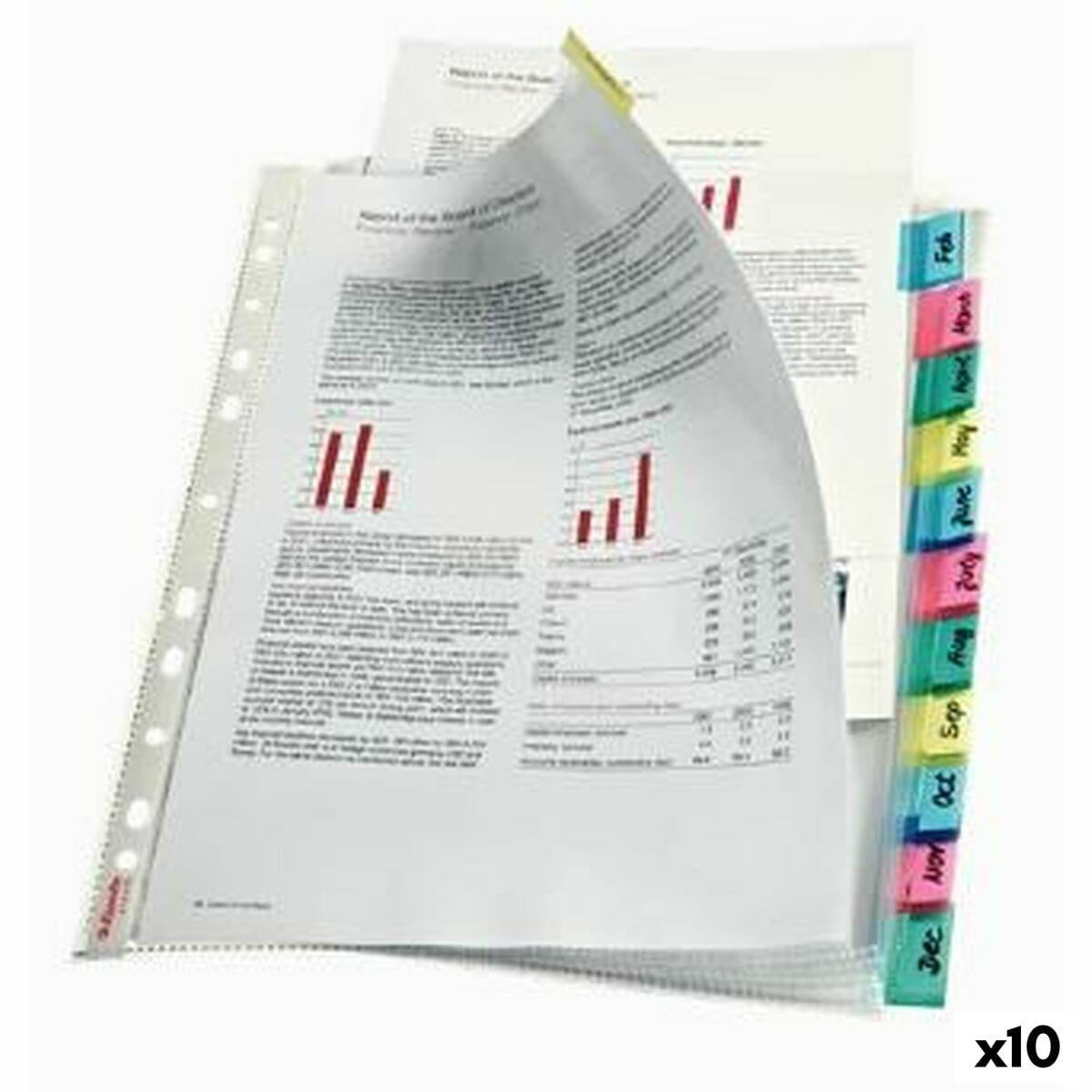 Fundas Esselte Index Pockets 12 Hojas Polipropileno Transparente A4 (10 Unidades)