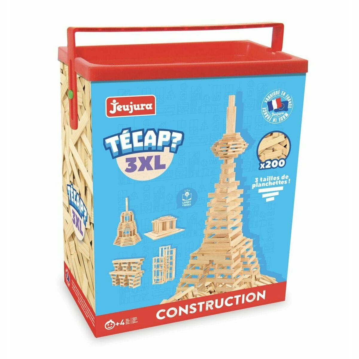 Bote con Bloques de Construcción Jeujura TECAP? 3XL 200 Piezas
