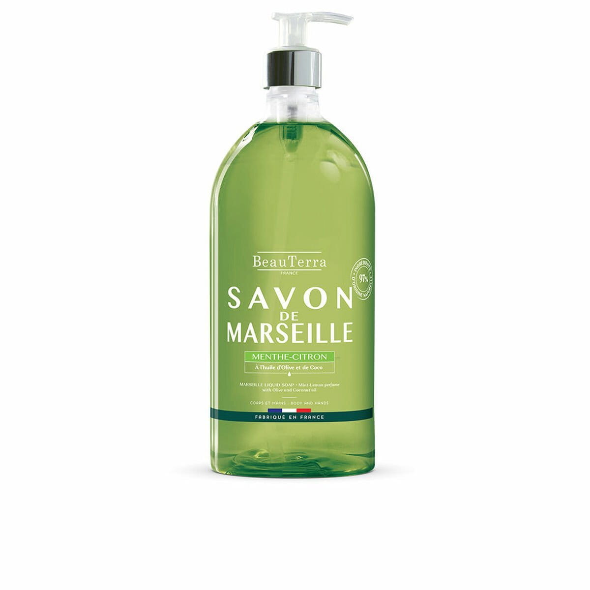 Jabón Líquido Beauterra Marseille 1 L Limón Menta