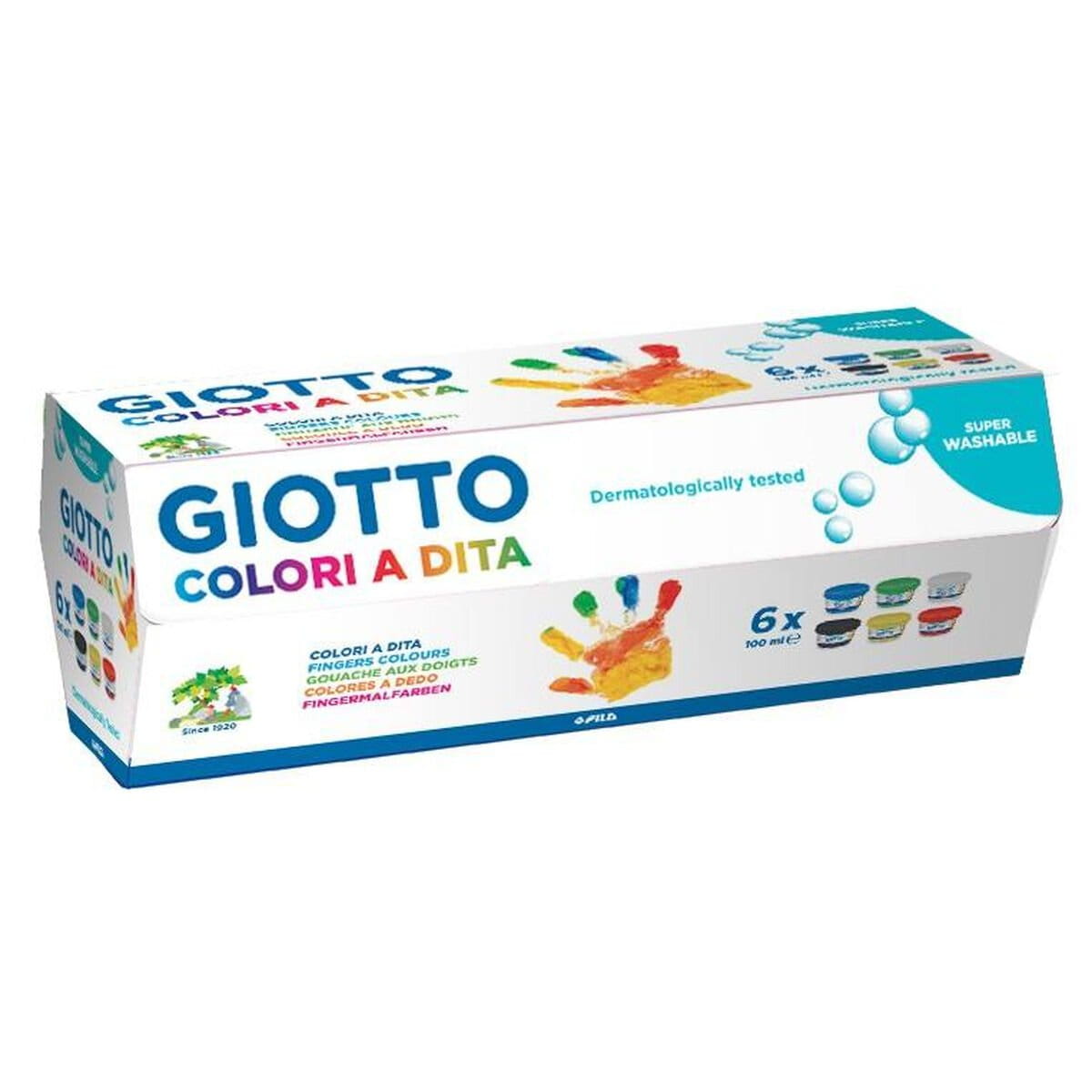 Pintura de Dedos Giotto Multicolor 6 Piezas 100 ml