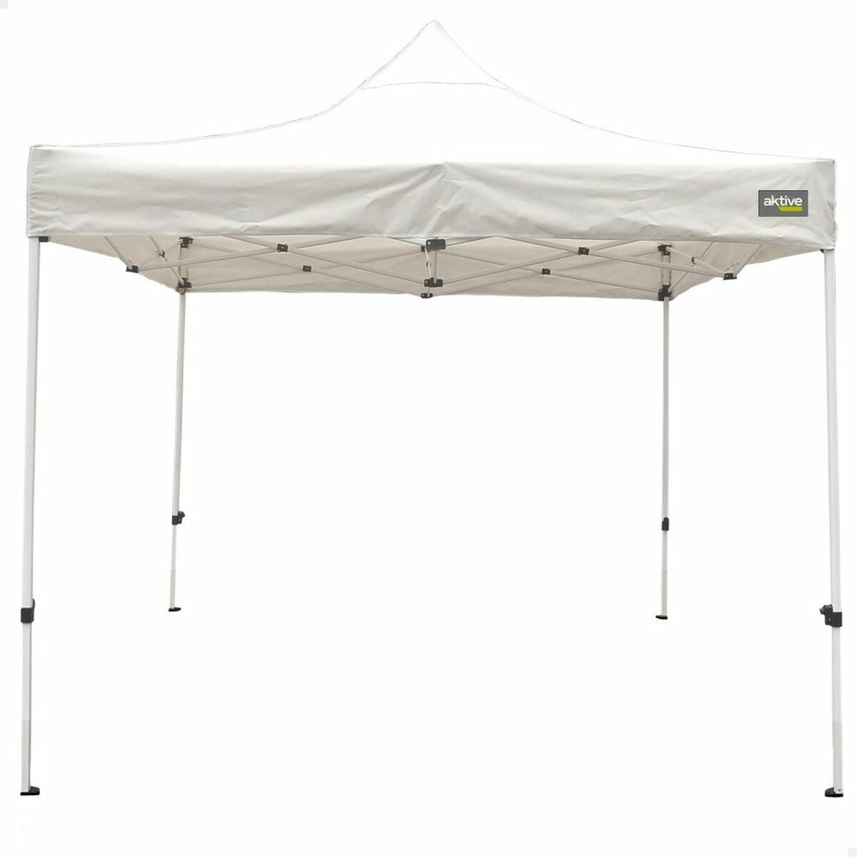 Cenador Aktive 300 x 300 x 220 cm Blanco Plegable Altura ajustable