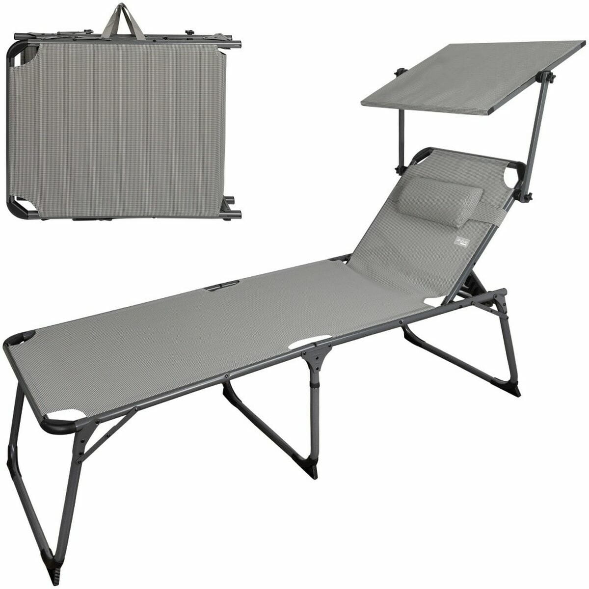 Hamaca Aktive Gris Aluminio textileno Textilene 193 x 67 x 48 cm