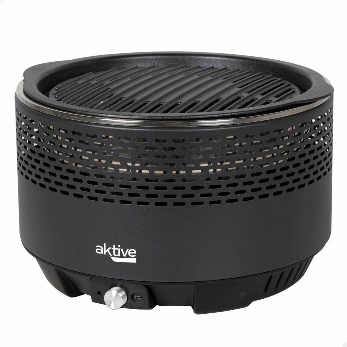 Barbacoa Portátil Aktive Redonda Sin humo Negro Ø 34 cm