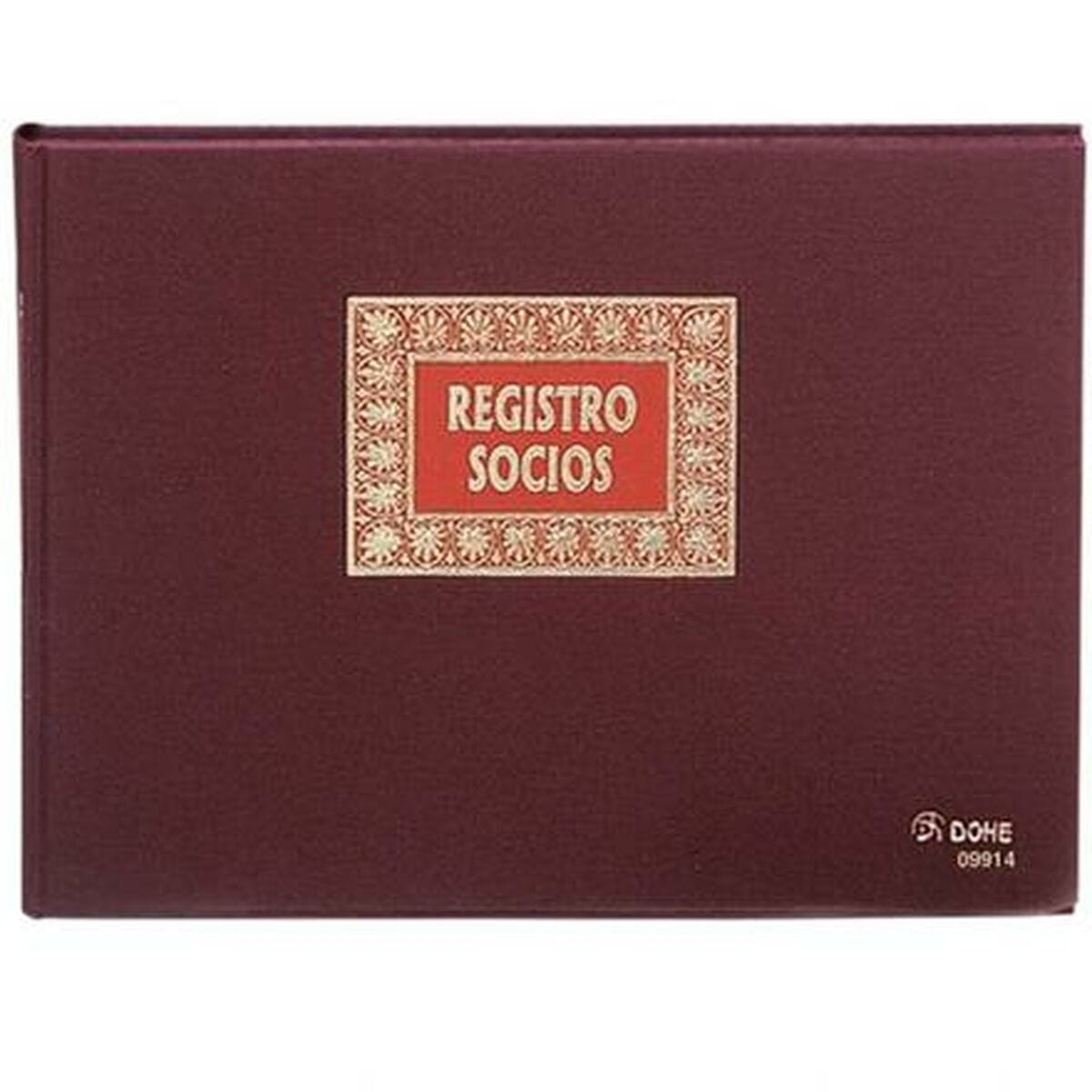 Libro Registro de Socios DOHE 09914 Burdeos A4 Folio 100 Hojas