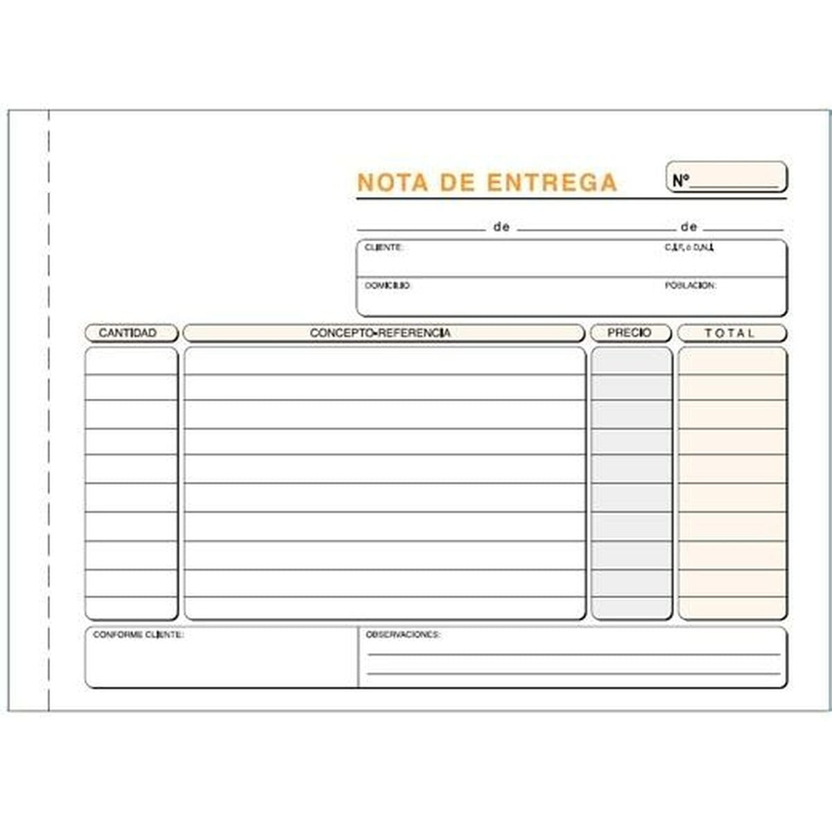 Talonario de Entregas 21 x 15 cm (10 Unidades)
