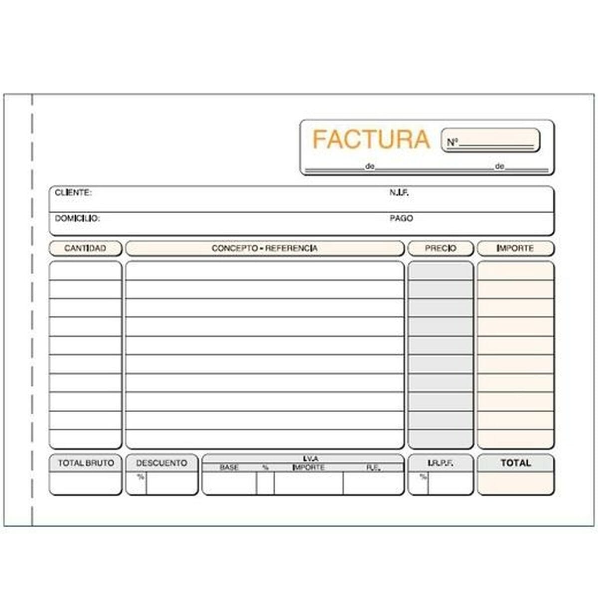 Talonario de Facturas 21 x 15 cm (5 Unidades)