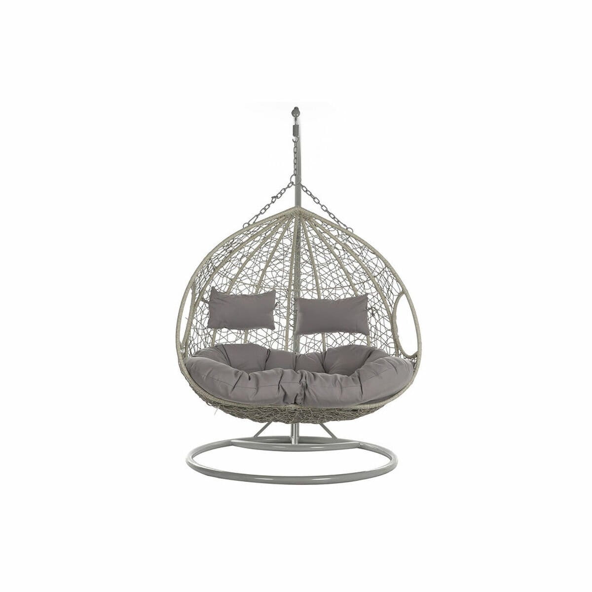 Sillón de jardín colgante DKD Home Decor 133 x 80 x 110 cm Gris ratán sintético Aluminio
