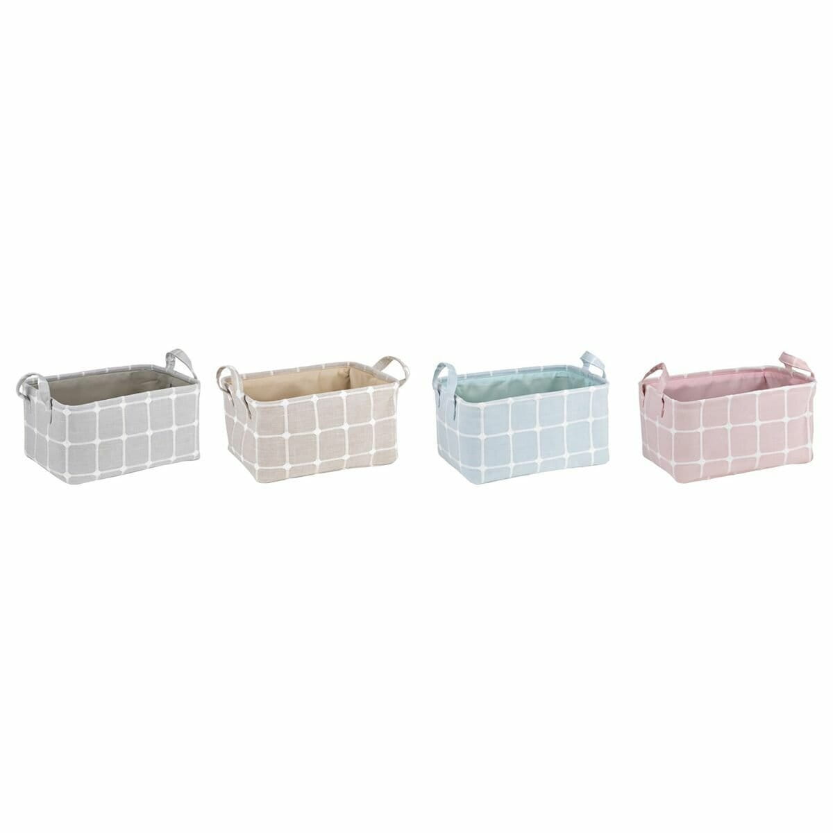 Caja Decorativa DKD Home Decor Poliéster EVA (35 x 25 x 18 cm) (4 Unidades)