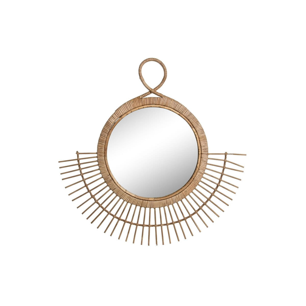 Espejo de pared DKD Home Decor Marrón Natural Urbano 68 x 2 x 68 cm
