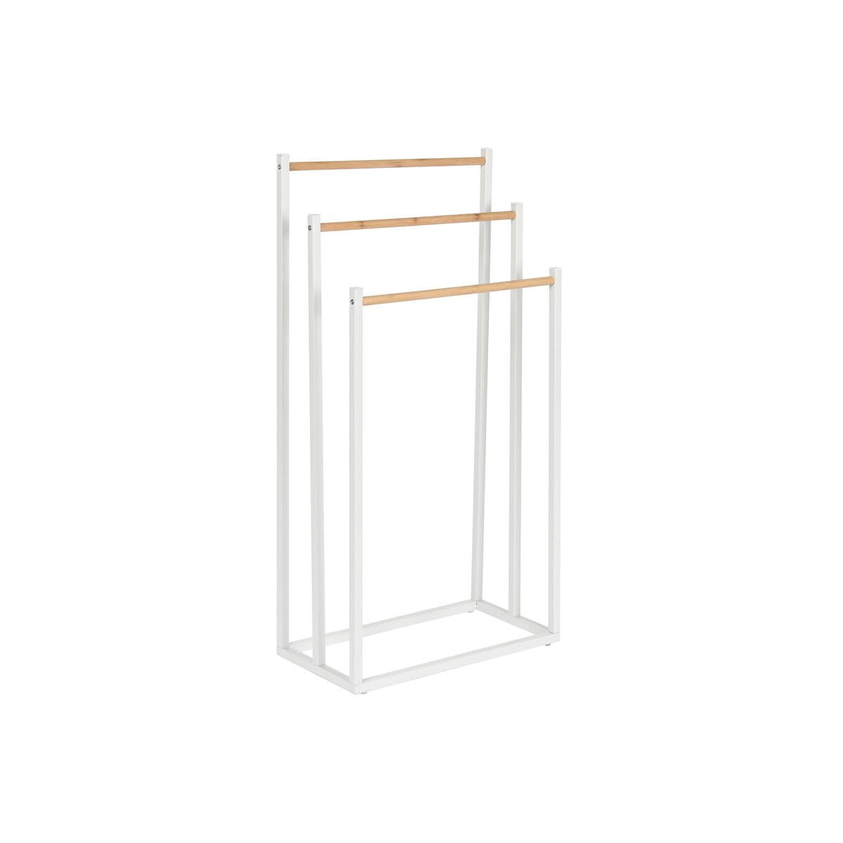 Toallero de Pie Home ESPRIT Blanco Natural Metal Bambú 45 x 22 x 85 cm