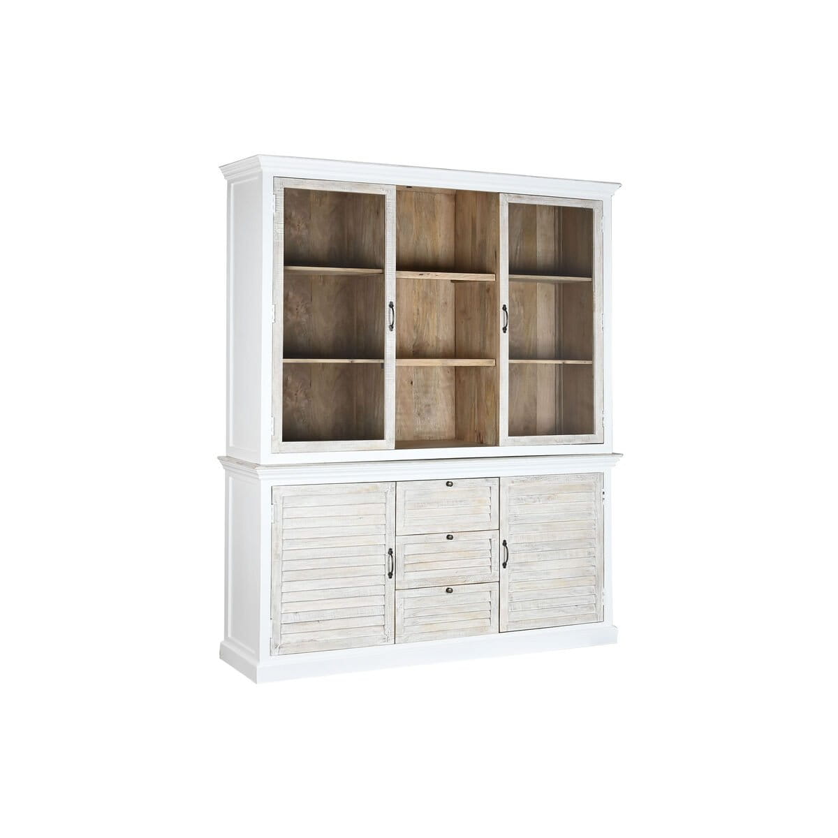 Vitrina Home ESPRIT Cristal Madera de mango 180 x 45 x 220 cm
