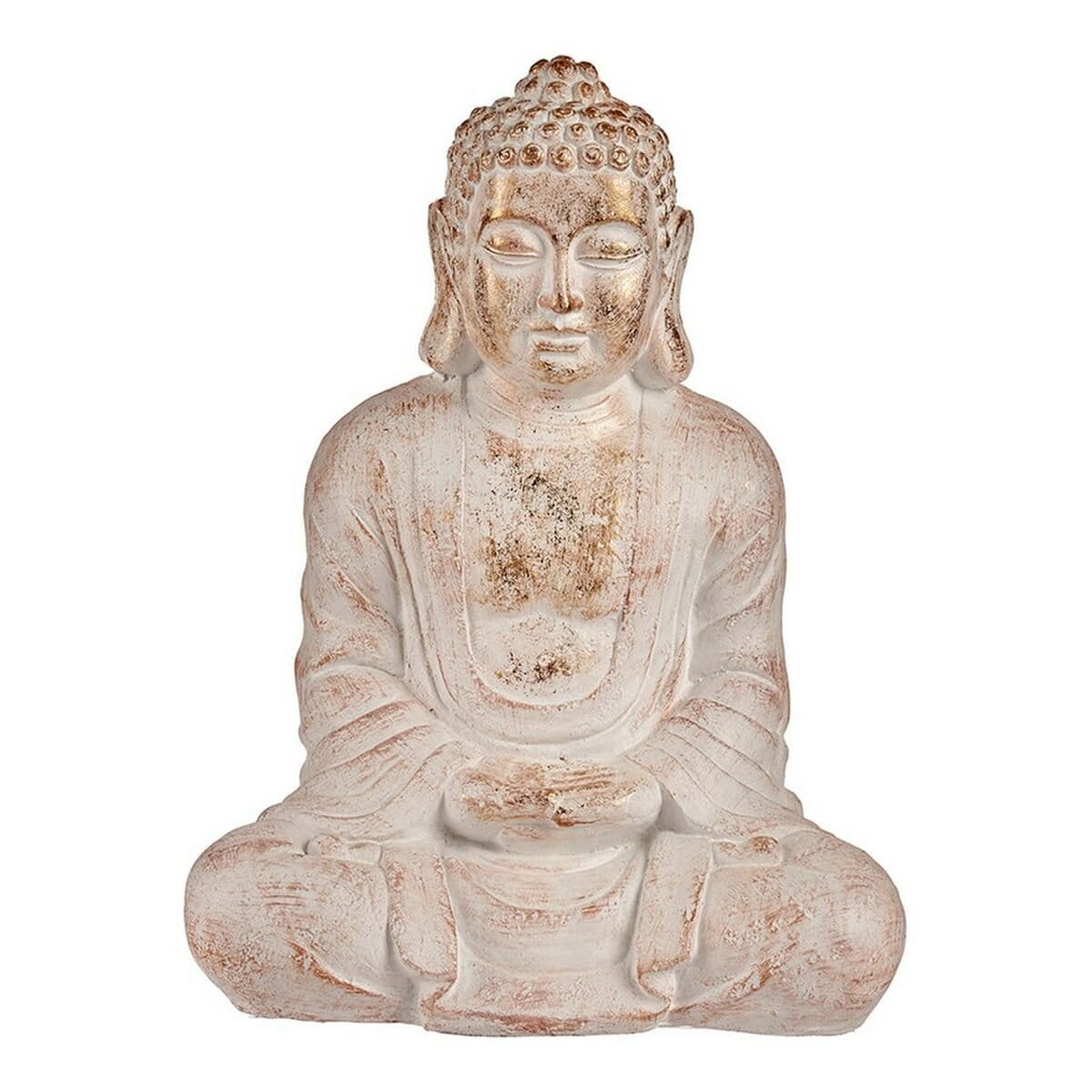 Figura Decorativa para Jardín Ibergarden Blanco Dorado Poliresina 25 x 57 x 42,5 cm Buda