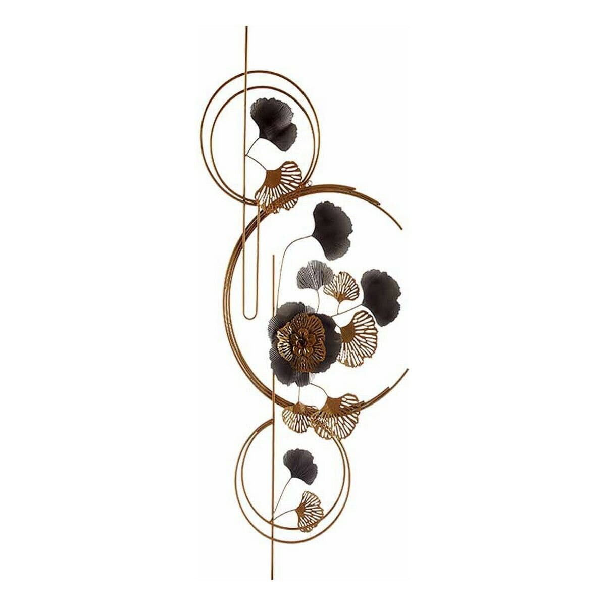 Decoración Colgante Gift Decor Cobre Dorado Metal Flores 60 x 150 x 7,5 cm Mural