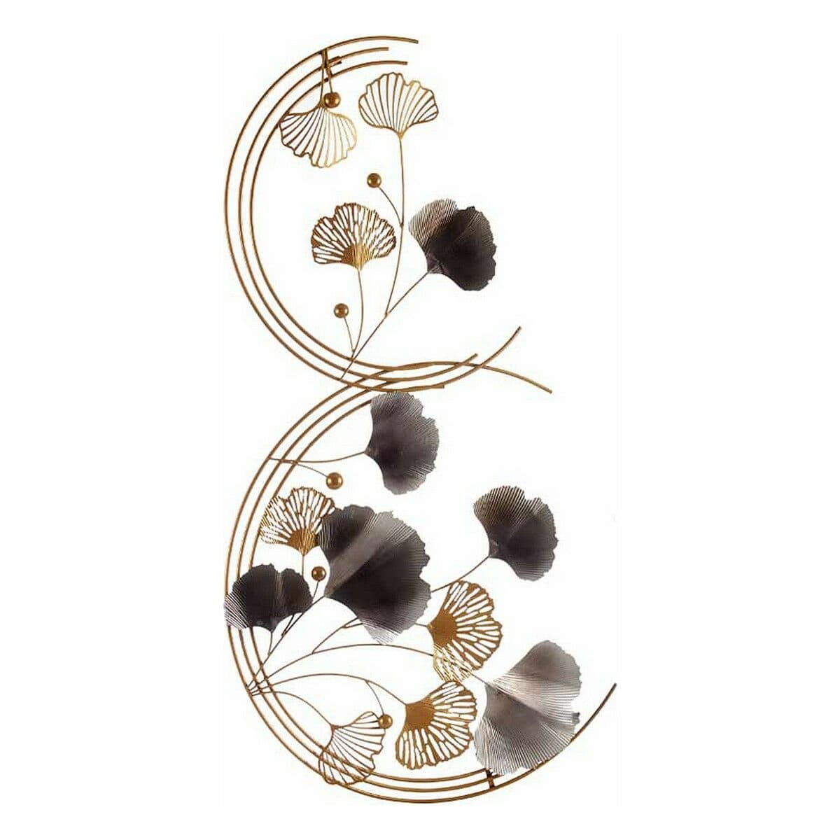 Decoración Colgante Gift Decor Azul Cobre Dorado Metal Flores 80 x 151 x 5,5 cm Mural