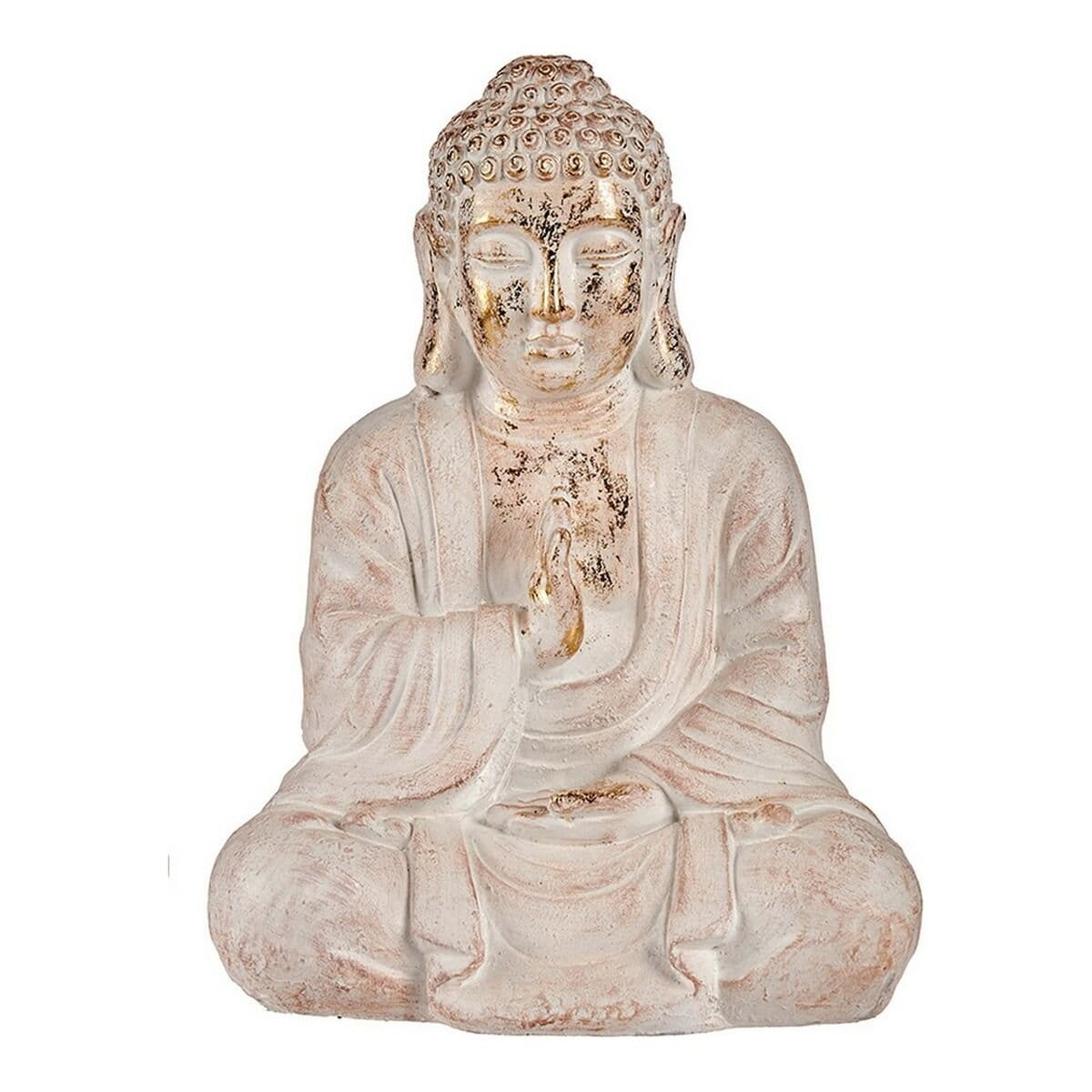 Figura Decorativa para Jardín Ibergarden Blanco Dorado Poliresina 23,5 x 49 x 36 cm Buda