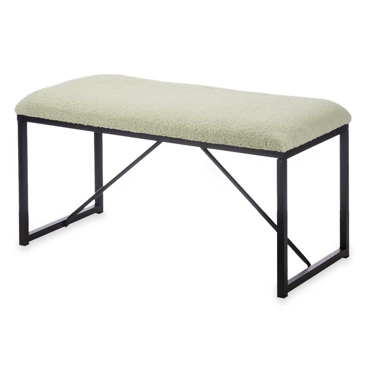 Banco Gift Decor Verde Metal Tela 81 x 42 x 38 cm