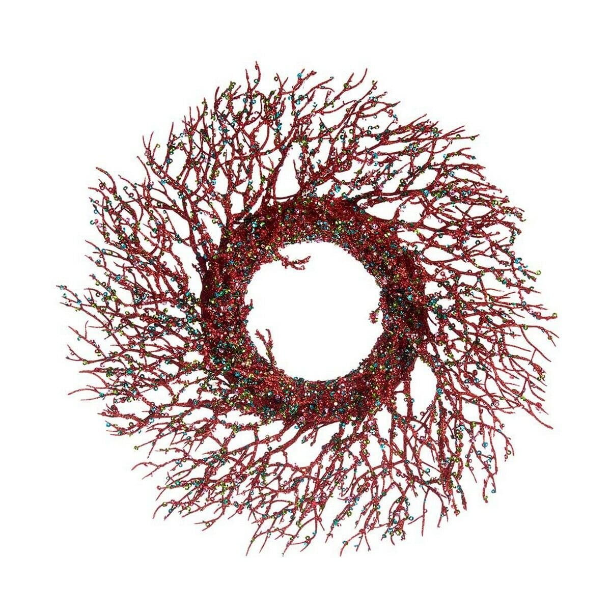 Corona de Navidad Krist+ Azul Rojo Plástico Rama 50 x 10 x 50 cm