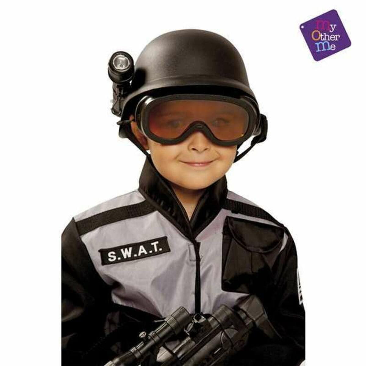 Casco Infantil My Other Me Negro Policía Swat 58 cm