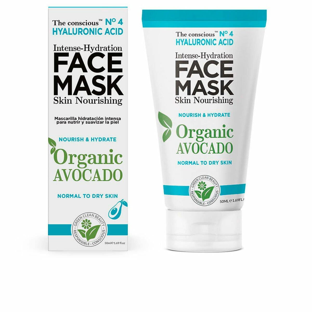 Mascarilla Facial Hidratante The Conscious Hyaluronic Acid 50 ml Aguacate