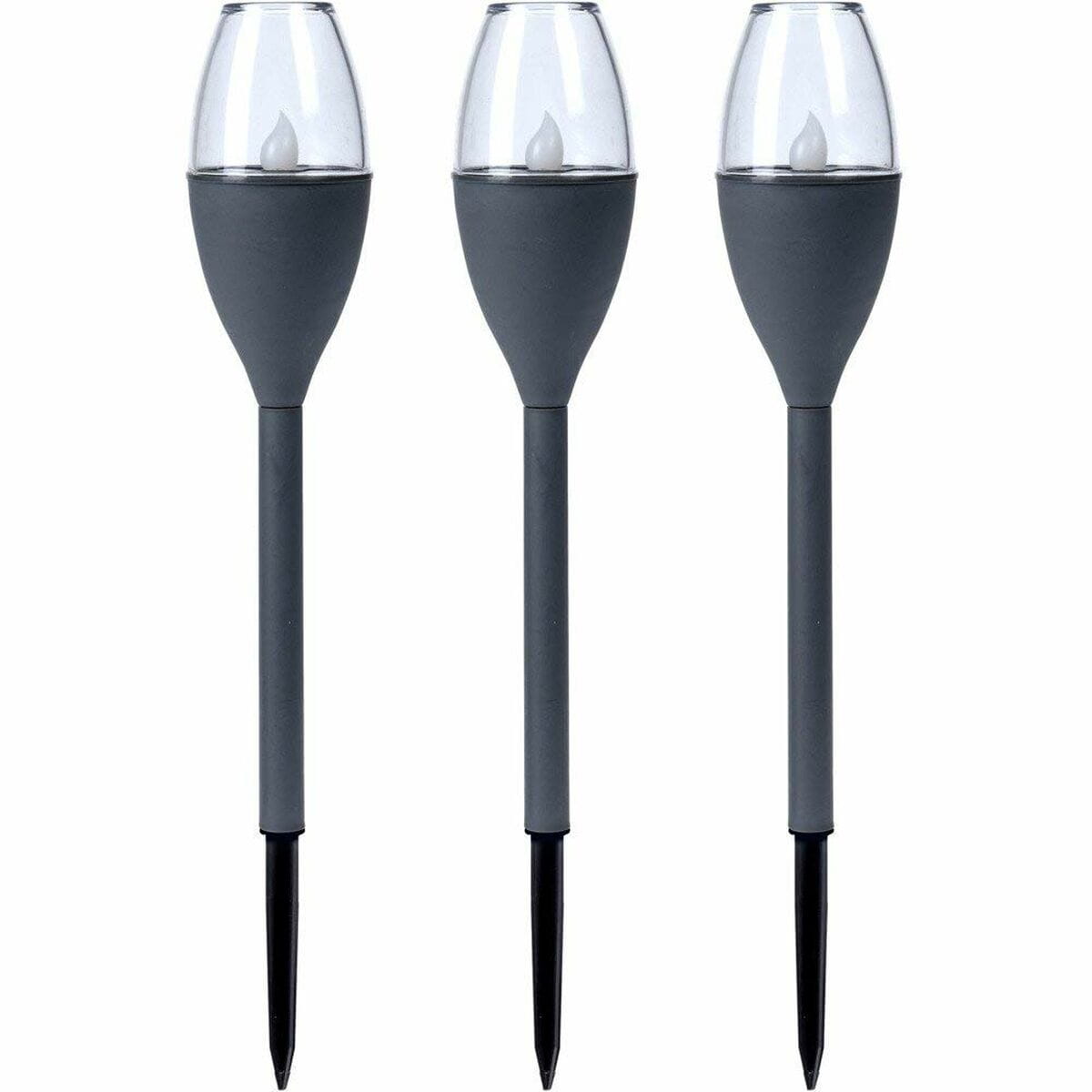 Set de antorchas solares de jardín Progarden Gris oscuro 21 x 8 x 31 cm Plástico