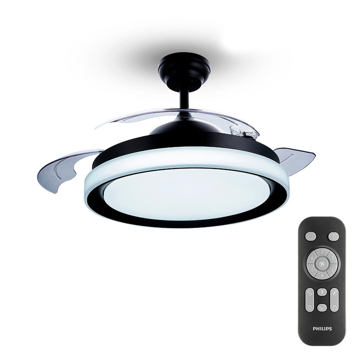 Ventilador de Techo con Luz Philips Atlas Negro 35 W 28 W 4500 Lm (2700 K)