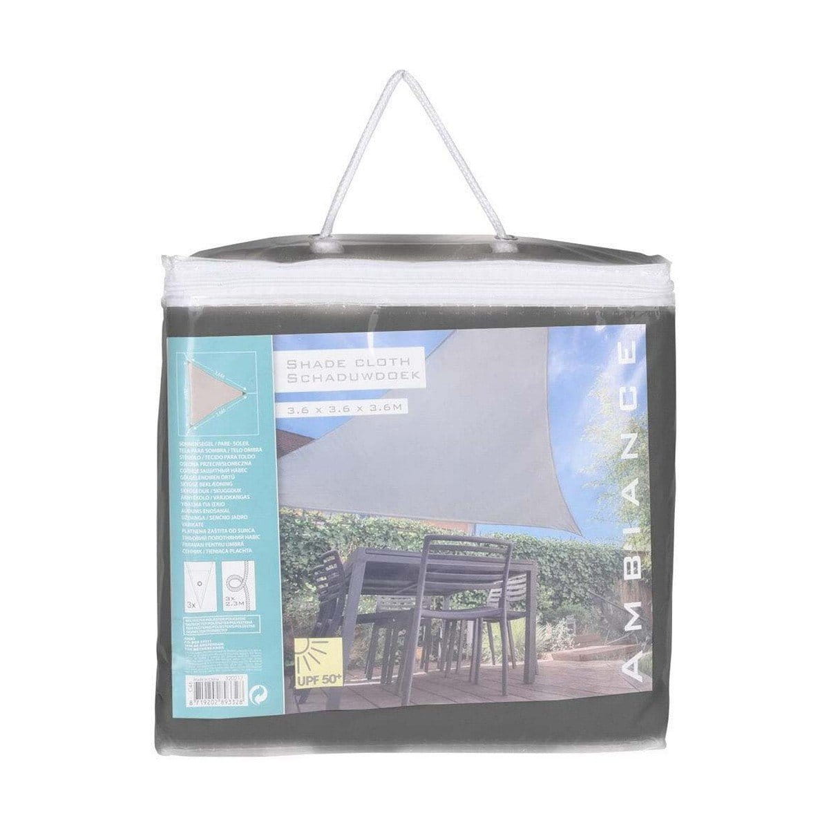 Vela de sombra Ambiance Gris oscuro 3,6 x 3,6 x 3,6 m