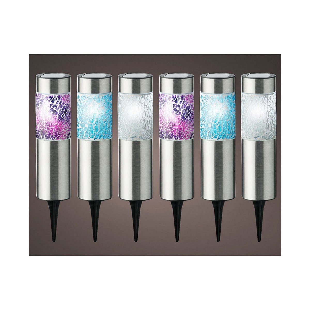Set de estacas solares de jardín Lumineo Gaudi Luz LED Baliza