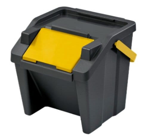 Cubo de Basura para Reciclaje Tontarelli Moda Amarillo Apilable 28 L
