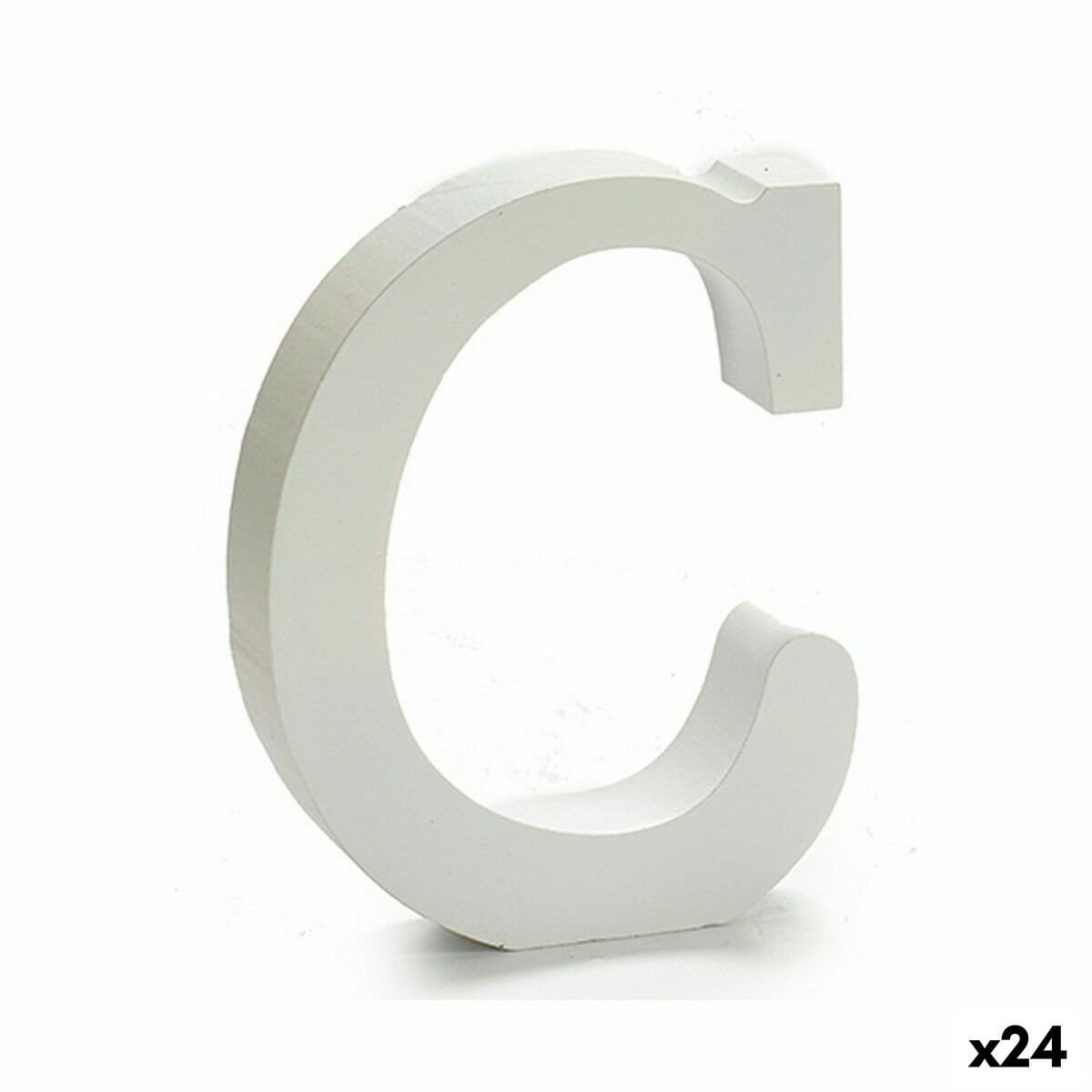 Letra Pincello C Blanco Madera 2 x 11 cm 2 x 16 x 14,5 cm (24 Unidades)