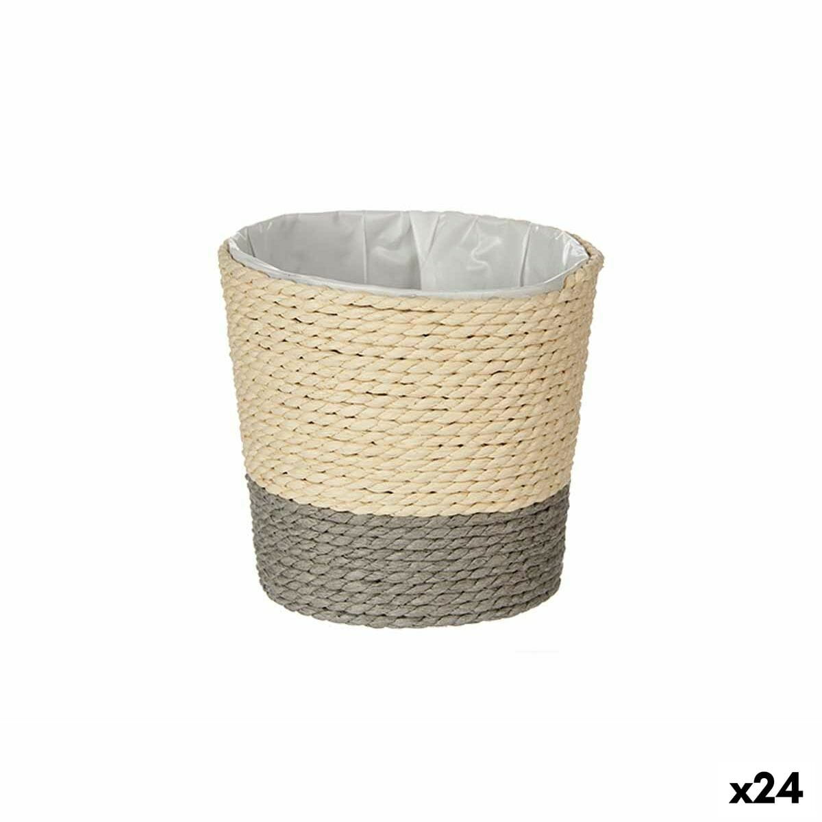 Macetero Ibergarden Gris Natural Cuerda Plástico 11 x 10,5 x 11 cm (24 Unidades)
