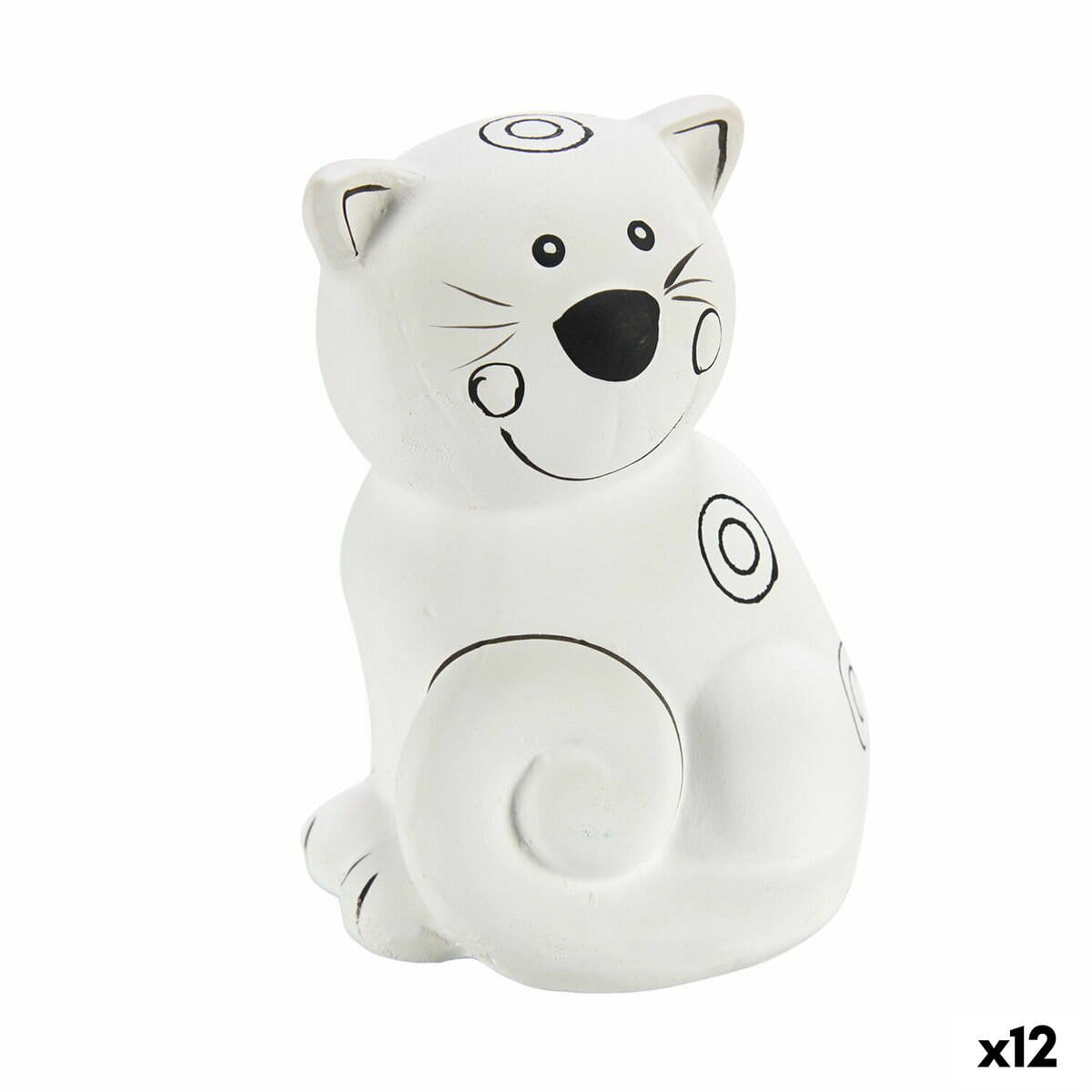 Hucha para Pintar Pincello Cerámica Gato 9 x 11,8 x 8,5 cm (12 Unidades)