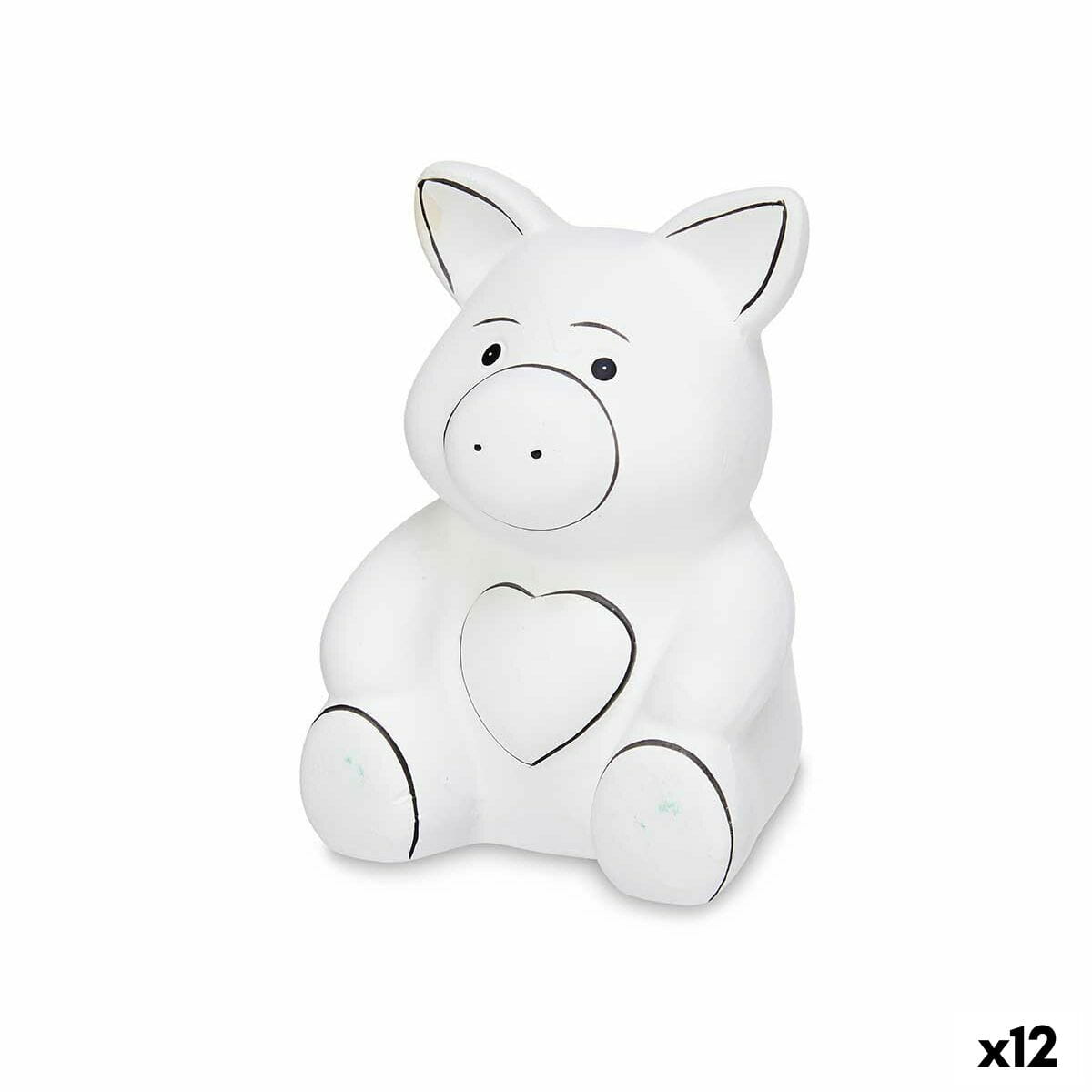 Hucha para Pintar Pincello Cerámica Cerdo 9 x 11,8 x 8,5 cm 9 x 12,5 x 10 cm (12 Unidades)