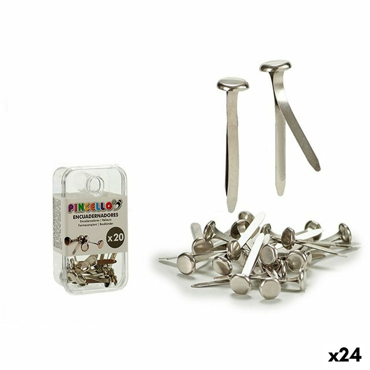 Clips Pincello Plateado 2 x 9,5 x 5,5 cm Encuadernación Metal (24 Unidades)