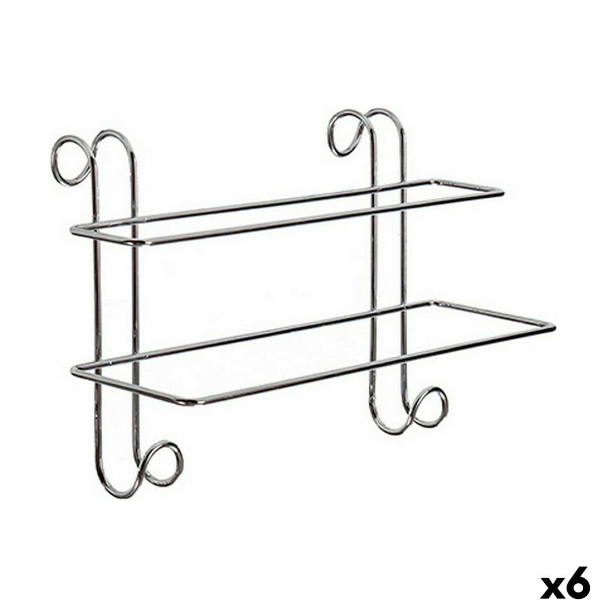 Toallero de barra Plateado Metal 14 x 20 x 39 cm (6 Unidades)